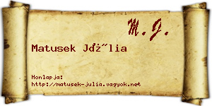 Matusek Júlia névjegykártya
