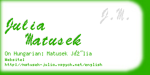 julia matusek business card